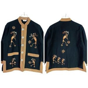 Quilts Ltd Tubac Kokopelli Embroidered Cotton Jacket Size S